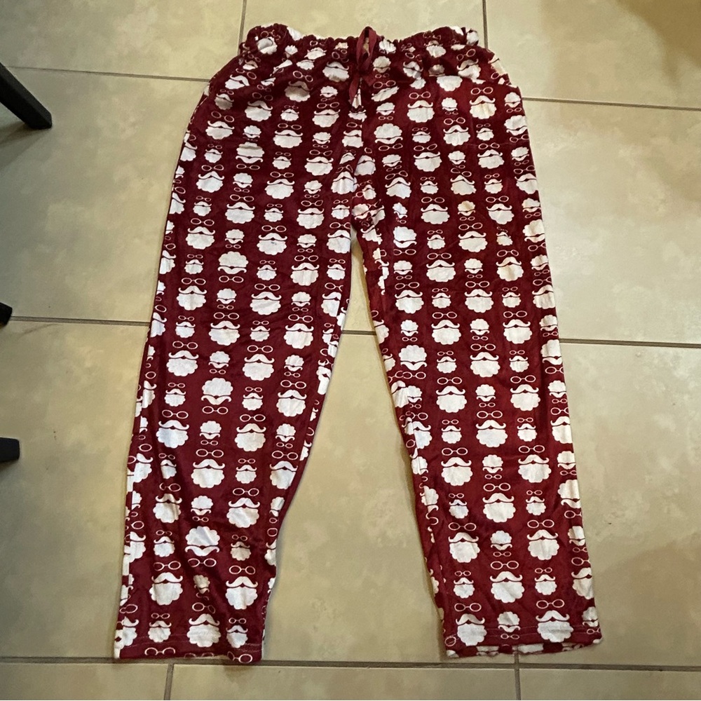 Men’s English Laundry Christmas Santa Pajama Pants Size Medium 100%polyester